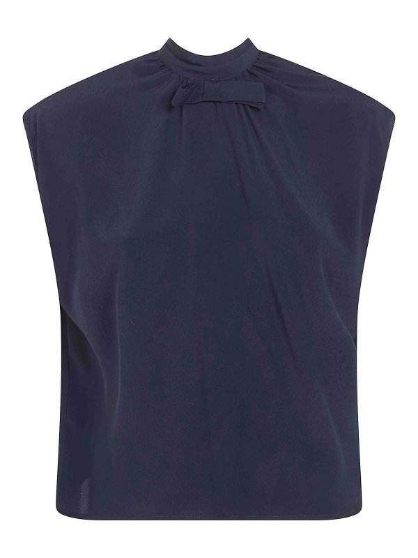 DRHOPE: blouses - Silk Blend Bow Blouse