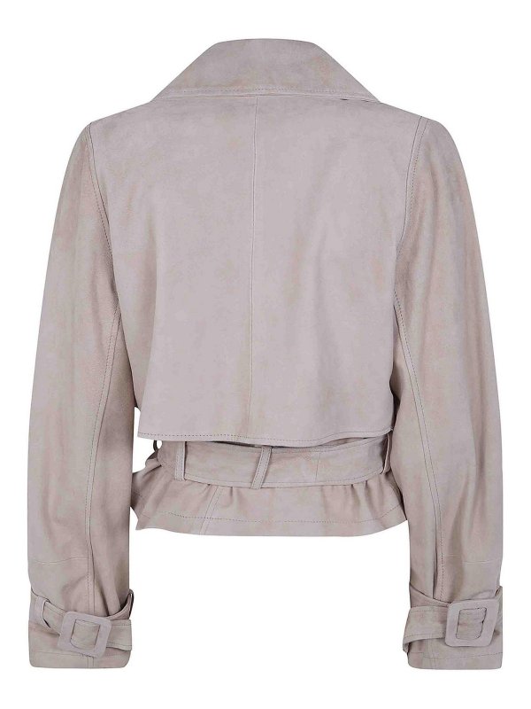 DRHOPE: trench coats online - Suede mini trench