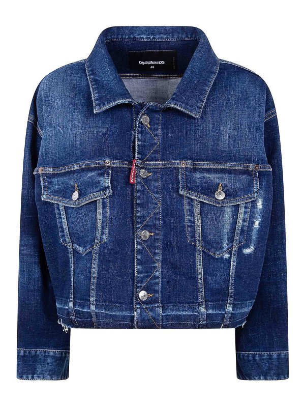 DSQUARED2: Jeans à jambe droite - Jean Droit - Bleu