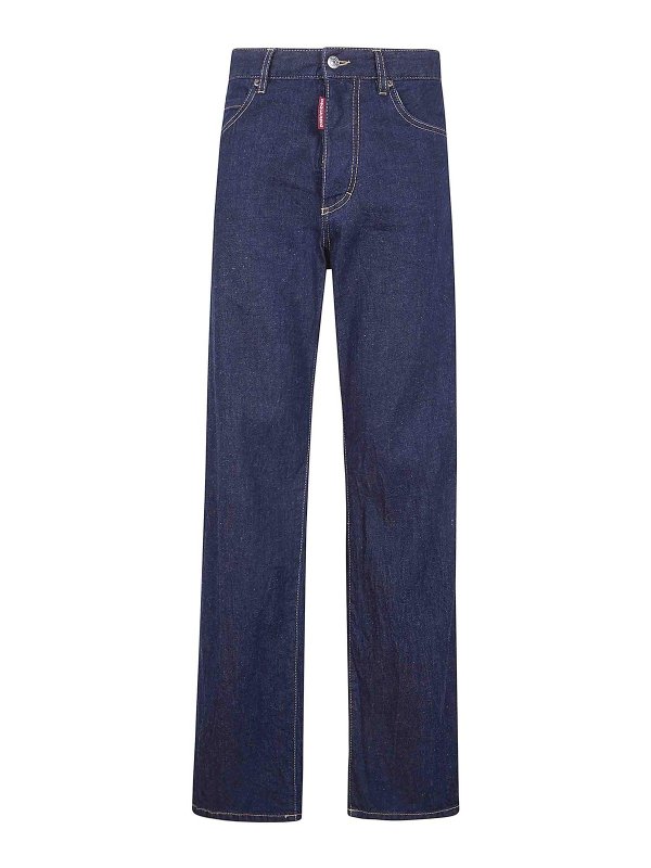 DSQUARED2: Jeans à jambe droite - Jean Droit - Bleu