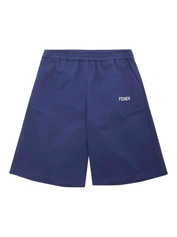 Fendi Jr: トラウザーショーツ - ショートパンツ - ブルー