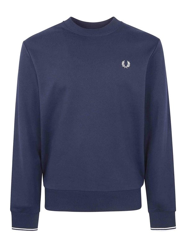 FRED PERRY: Pull col rond - Pull Col Rond - Bleu