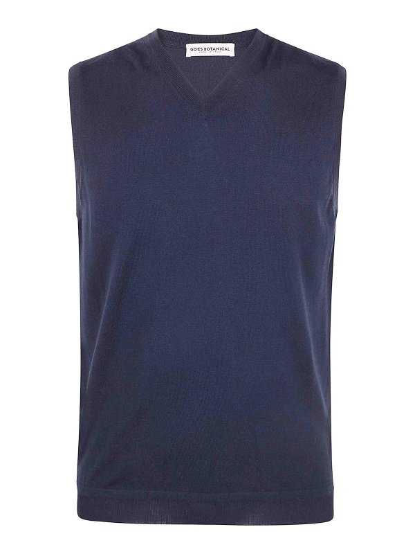 GOES BOTANICAL: Col en V - Pull À Col V - Bleu
