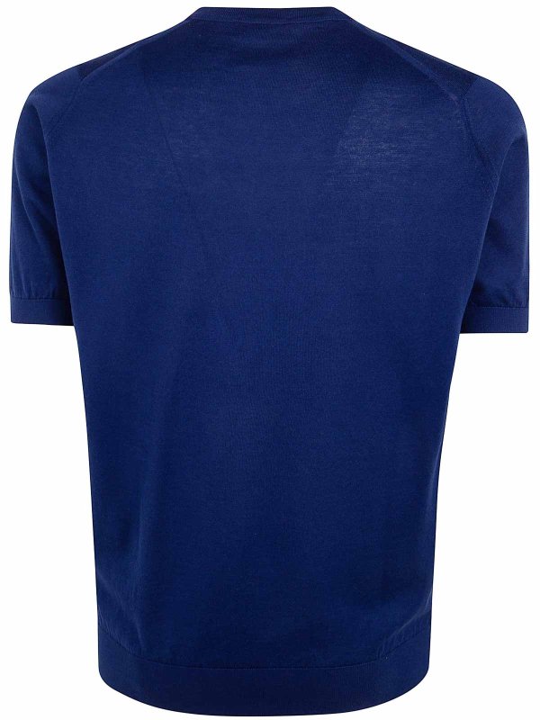 JOHN SMEDLEY: Strickpullover mit Rundhalsausschnitt online - Rundhalspullover - Blau