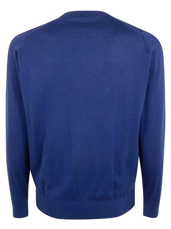 JOHN SMEDLEY: Strickpullover mit Rundhalsausschnitt online - Rundhalspullover - Blau