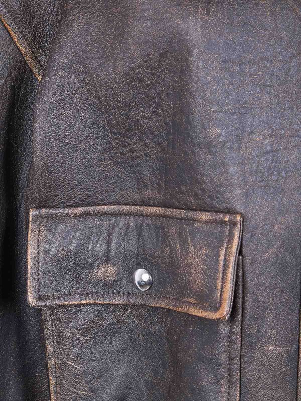 The Best Shops KHAITE: leather jacket - Sandor Leather Jacket