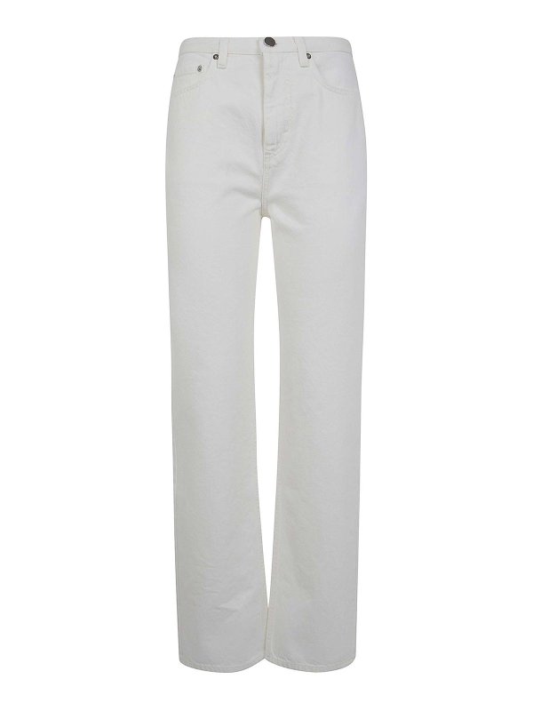 LOULOU STUDIO: Jeans Rectos - Vaqueros Rectos - Blanco