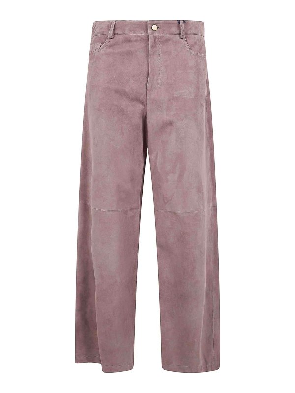 Max Mara: Lederhosen - Lederhose - Braun