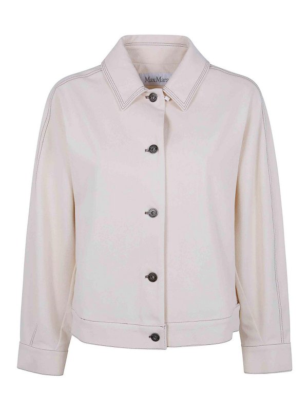 Max Mara: denim jacket - Mxpnettare Denim Jersey Jacket