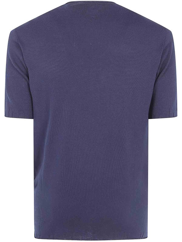 MD75: Strickpullover mit Rundhalsausschnitt online - Rundhalspullover - Blau