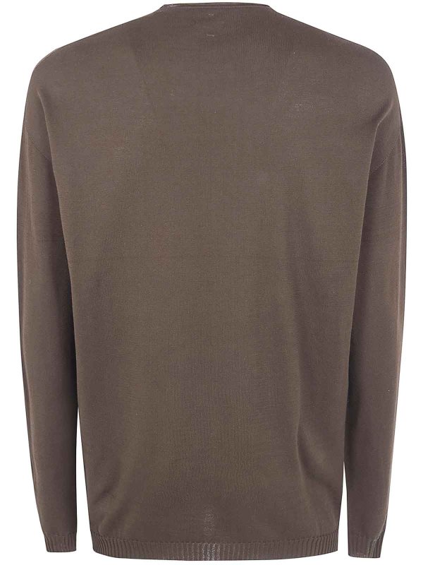 MD75: Strickpullover mit Rundhalsausschnitt online - Rundhalspullover - Braun
