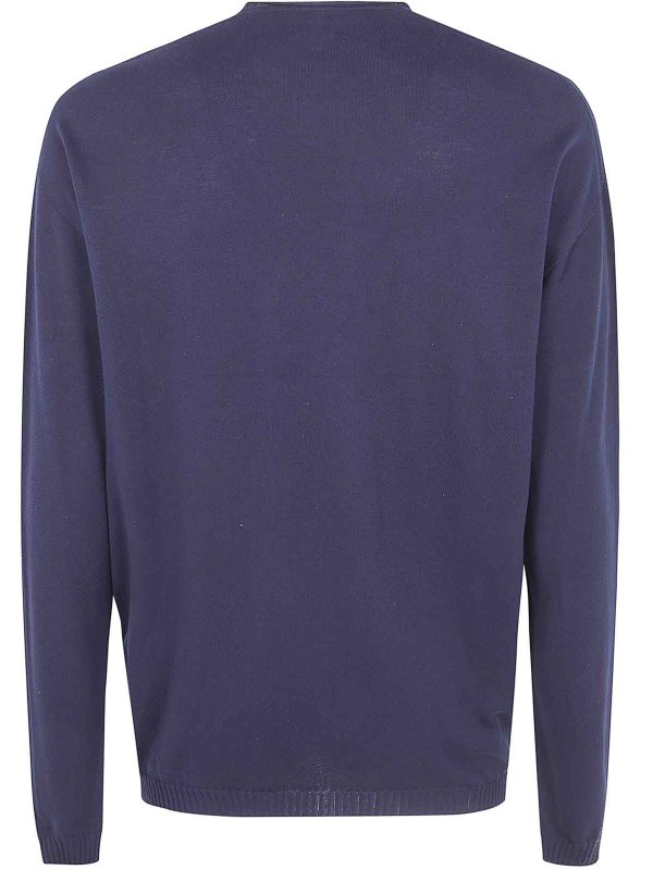 MD75: Strickpullover mit Rundhalsausschnitt online - Rundhalspullover - Blau