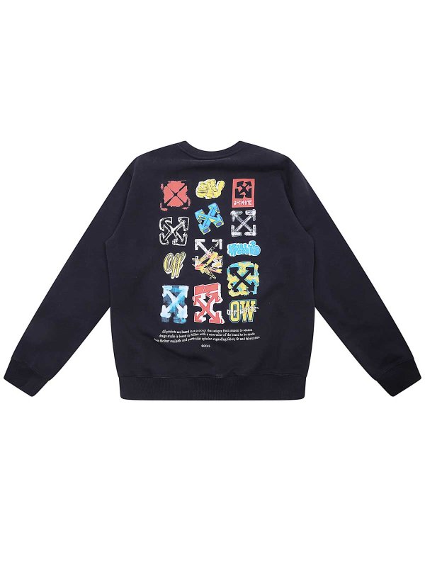 OFF-WHITE: Pull col rond online - Pull Col Rond - Noir