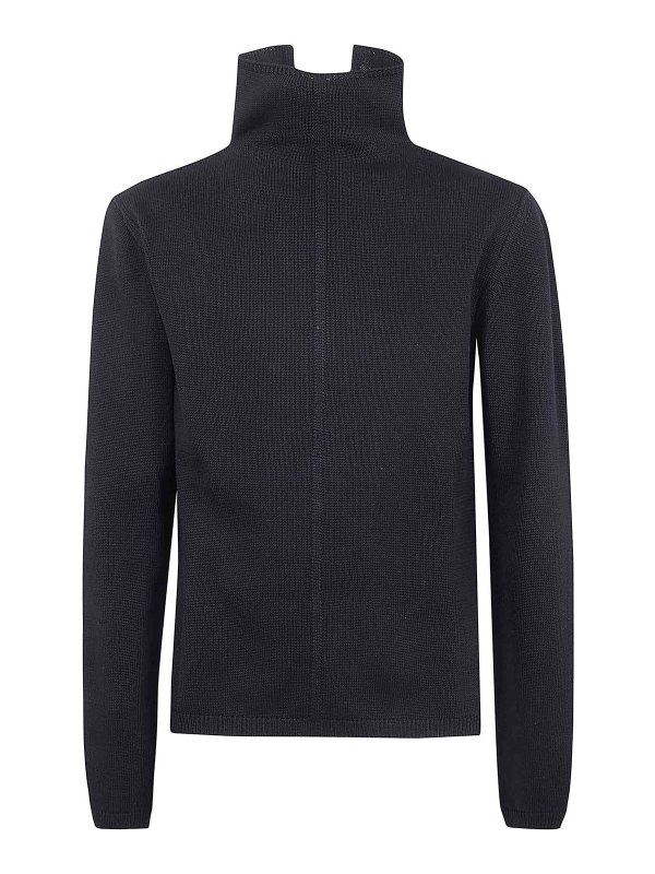 RICK OWENS: Strickpullover mit Rundhalsausschnitt - Rundhalspullover - Schwarz