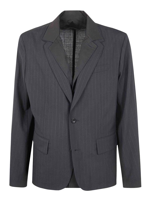 Sacai: casual jackets - Chalk Stripe Jacket