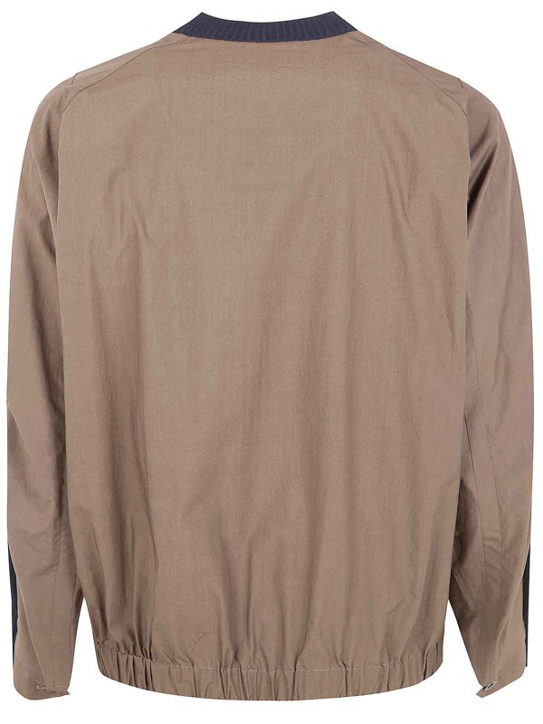 Sacai: Strickpullover mit Rundhalsausschnitt online - Rundhalspullover - Blau