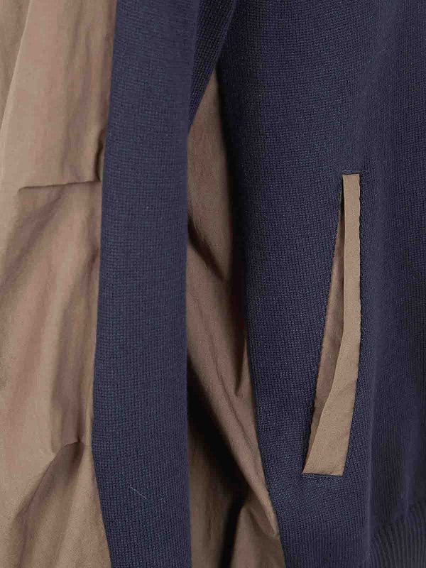 The Best Shops Sacai: Strickpullover mit Rundhalsausschnitt - Rundhalspullover - Blau