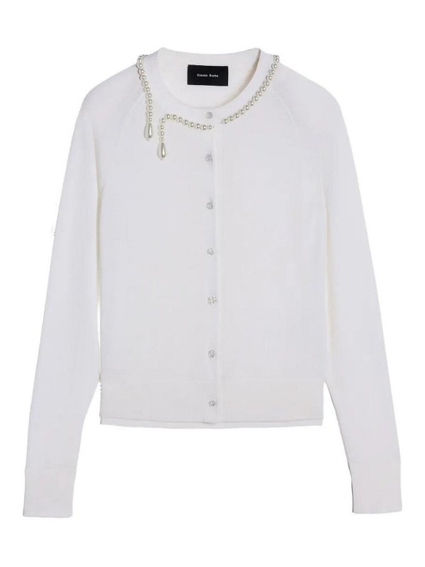 SIMONE ROCHA: Cárdigans - Cárdigan - Blanco