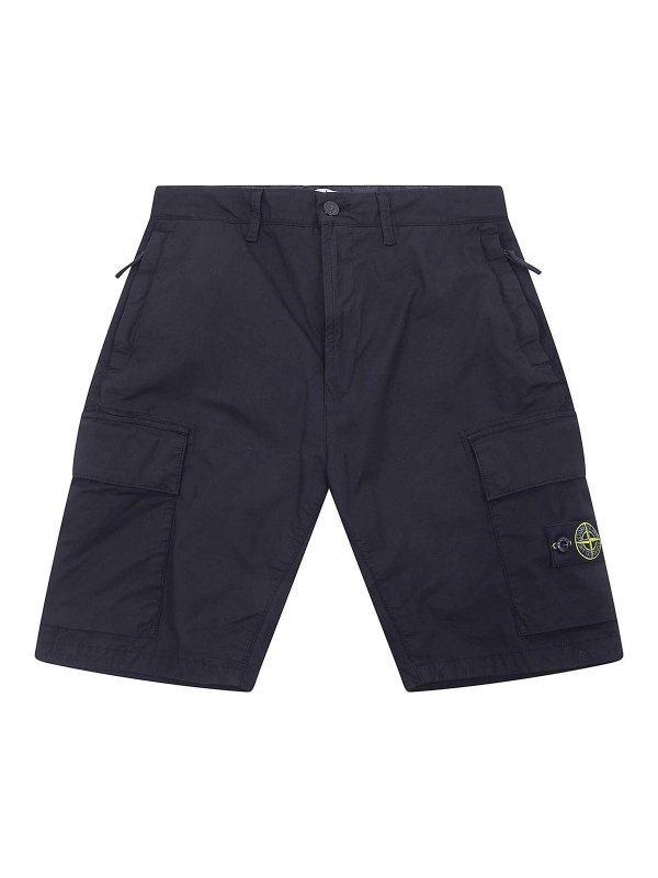 Stone Island Junior: トラウザーショーツ - ショートパンツ - 黒