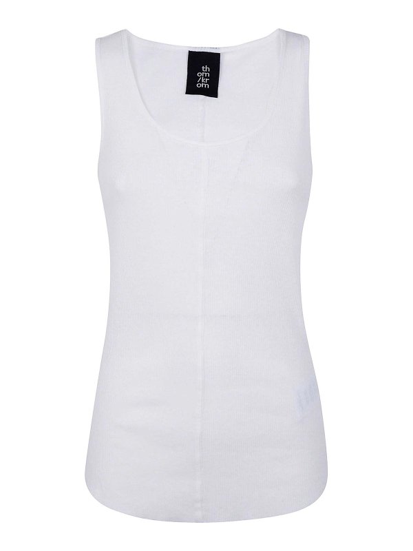 THOM KROM: Tops y camisetas sin mangas - Top - Blanco
