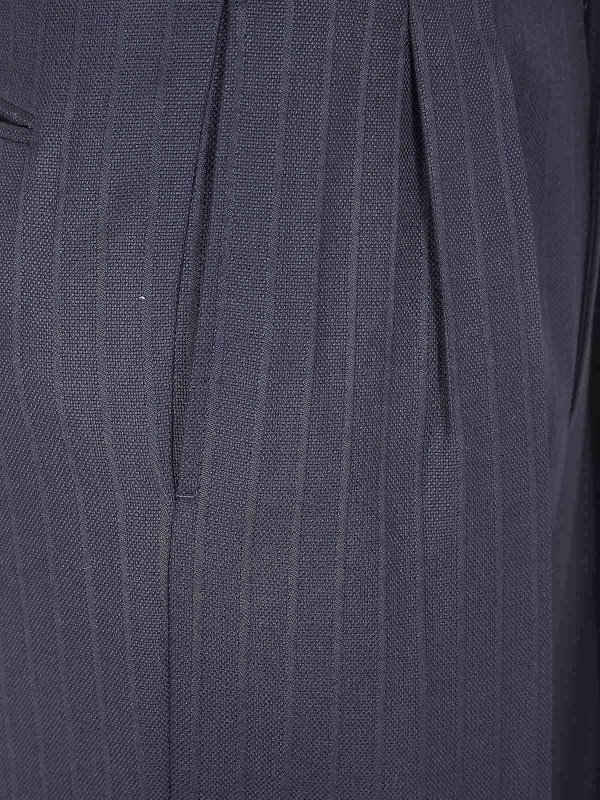 The Best Shops TOM FORD: casual trousers - Solid Satin Stripe Double Pleat Pants