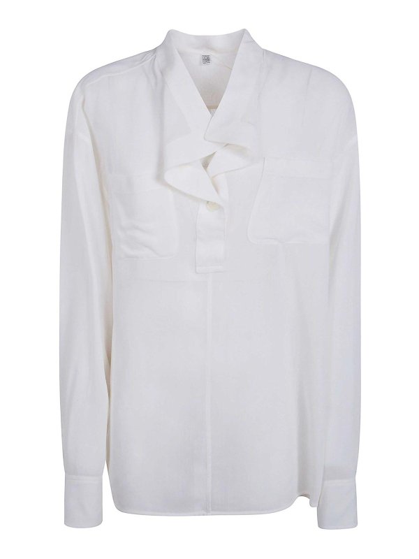 TOTEME: blouses - Overlapping Collar Blouse