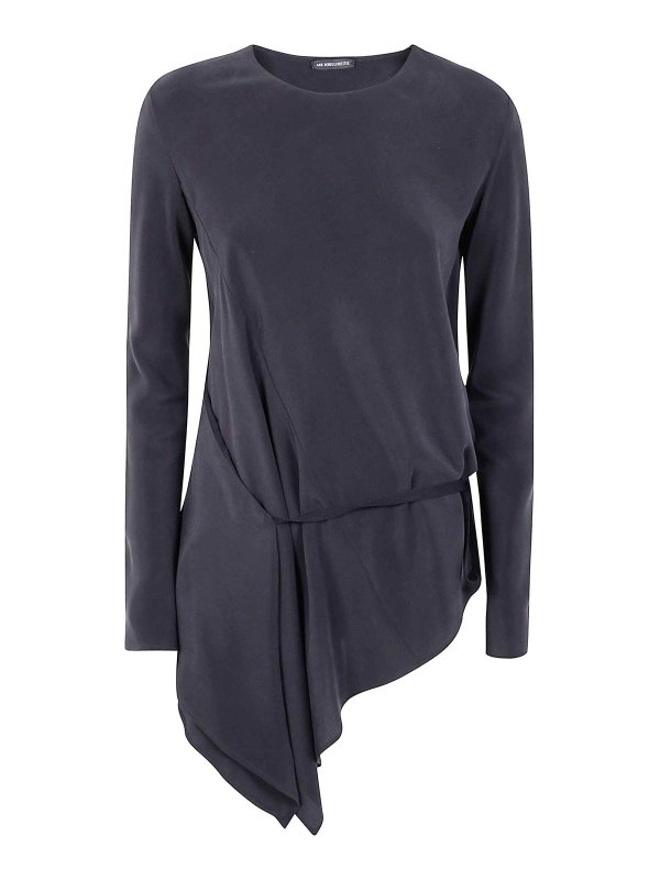 ANN DEMEULEMEESTER: トップス＆タンクトップ - トップ/タンクトップ - 黒