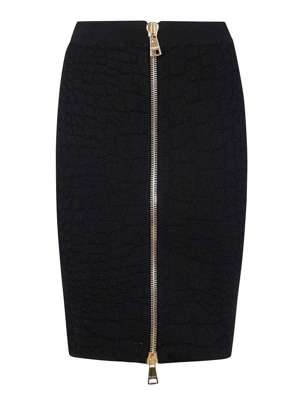 Balmain: Jupes midi et au genou - Jupe Midi - Noir