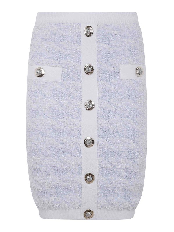 Balmain: Jupes midi et au genou - Jupe Midi - Bleu