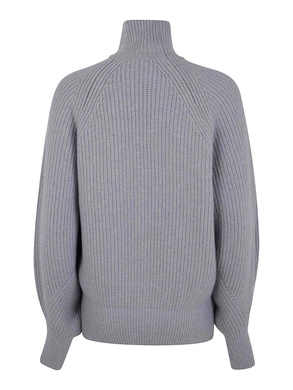 Balmain: crew necks online - Batwing Ribbed Knit Pull