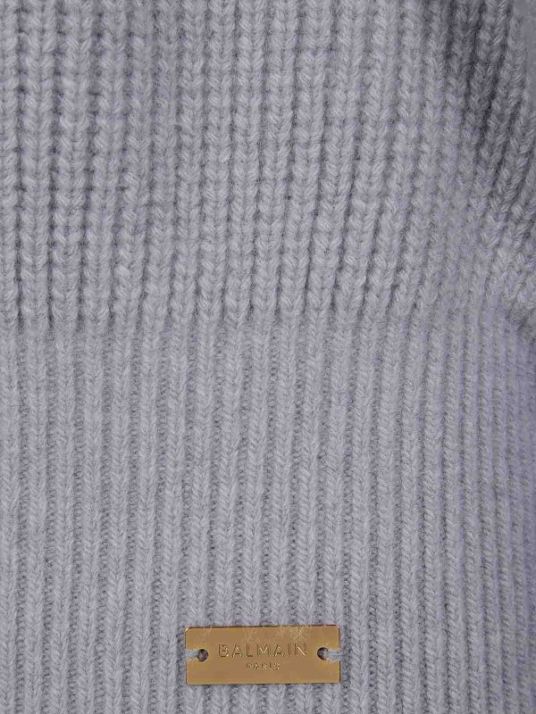The Best Shops Balmain: crew necks - Batwing Ribbed Knit Pull