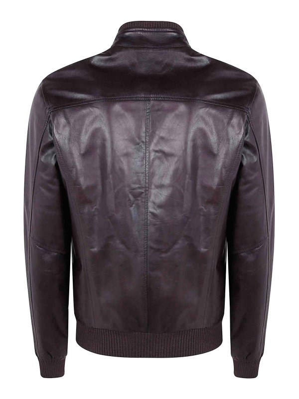 BARBA: leather jacket online - Fox Reversible Jacket