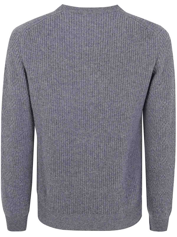BARBA: Strickpullover mit Rundhalsausschnitt online - Rundhalspullover - Grau