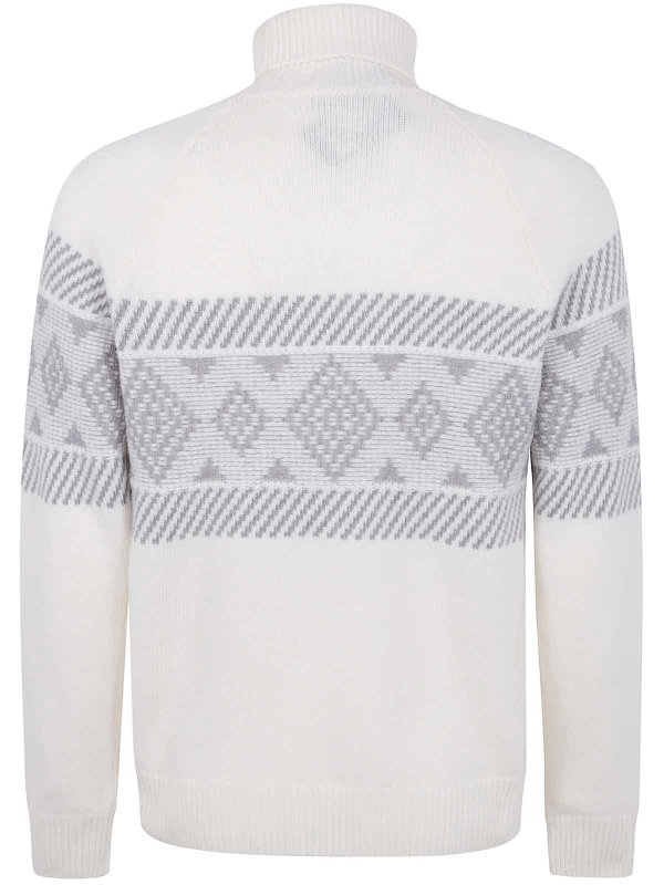 BARBA: Strickpullover mit Rundhalsausschnitt online - Rundhalspullover - Weiß