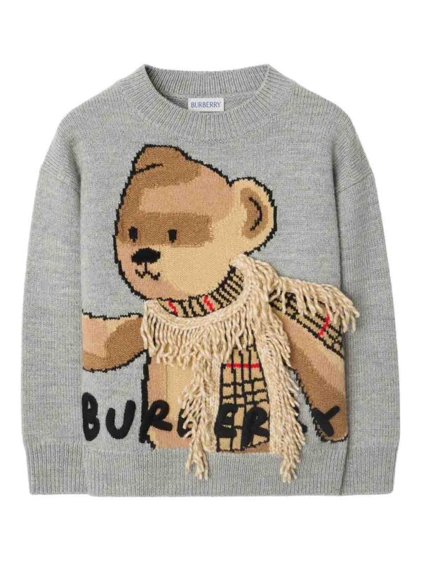 BURBERRY: Pull col rond online - Pull Col Rond - Gris