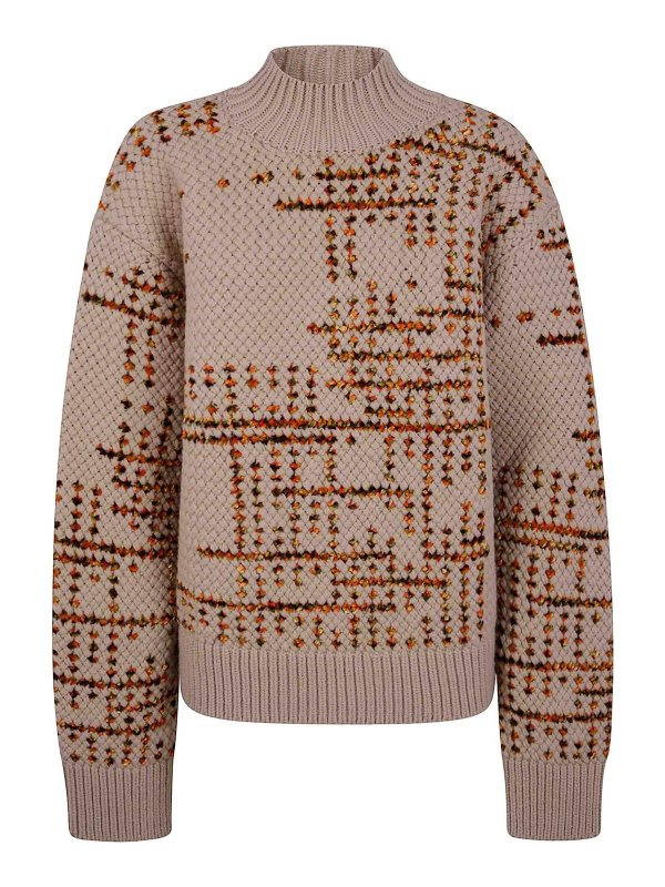 DRIES VAN NOTEN: Strickpullover mit Rundhalsausschnitt - Rundhalspullover - Nude