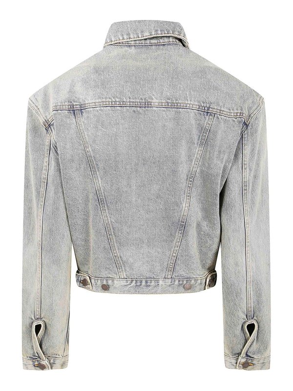 ENTIRE STUDIOS: denim jacket online - Shrunken Denim Jacket