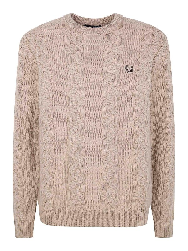 FRED PERRY: crew necks - Chunky Cable Knit Jumper