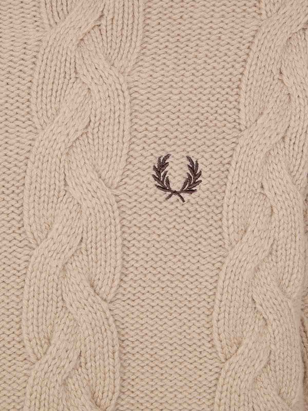 The Best Shops FRED PERRY: crew necks - Chunky Cable Knit Jumper