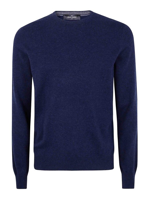 GRAN SASSO: Strickpullover mit Rundhalsausschnitt - Rundhalspullover - Blau