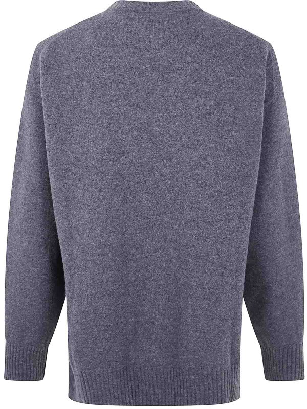 JIL SANDER: Strickpullover mit Rundhalsausschnitt online - Rundhalspullover - Grau
