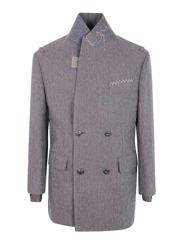 KOLOR: casual jackets - Jacket 02 Split Double Breast Coat
