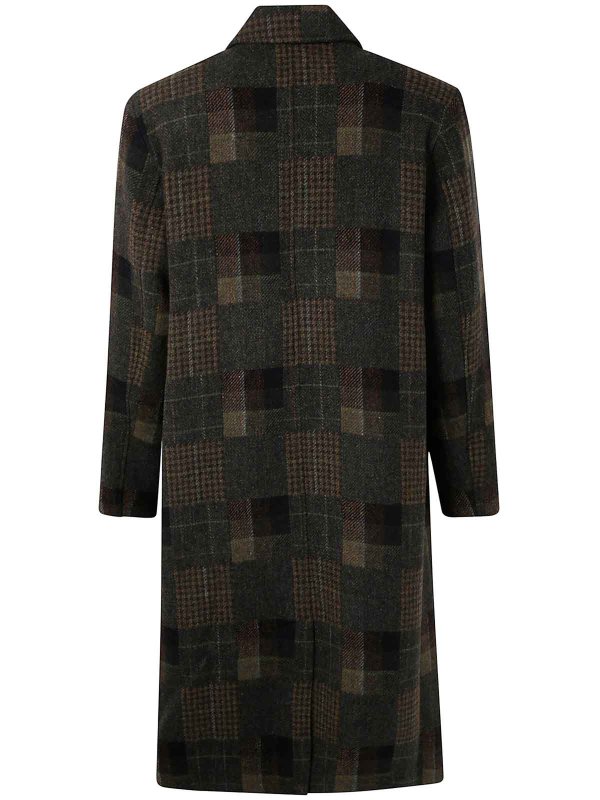 LES DEUX: long coats online - Maximilian Patchwork Wool Coat
