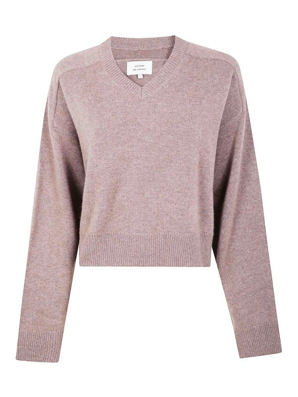 LOULOU STUDIO: Strickpullover mit Rundhalsausschnitt - Rundhalspullover - Nude