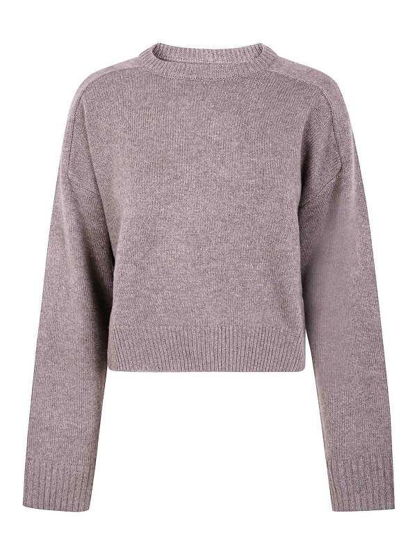 LOULOU STUDIO: Strickpullover mit Rundhalsausschnitt - Rundhalspullover - Nude