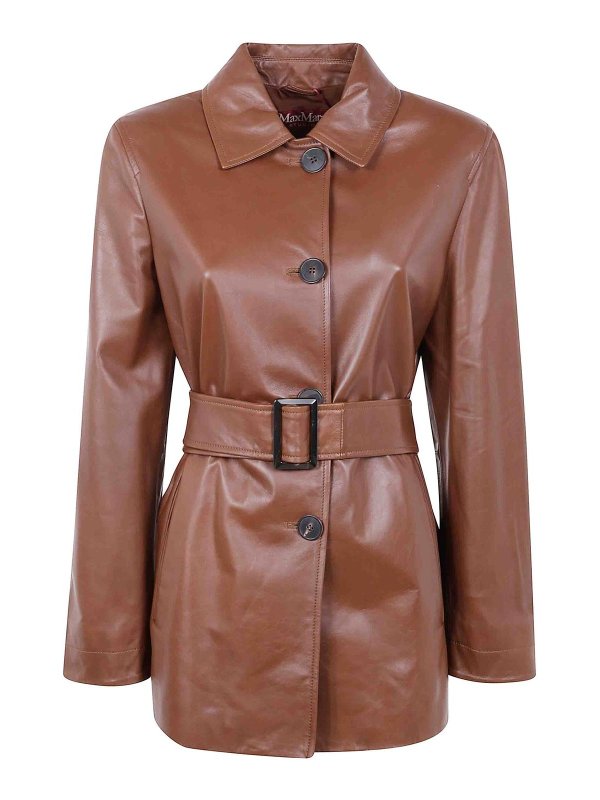 Max Mara: leather jacket - Leather  Jacket