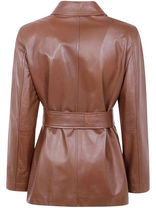 Max Mara: leather jacket online - Leather  Jacket