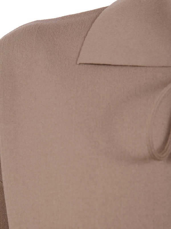 The Best Shops Max Mara: Strickpullover mit Rundhalsausschnitt - Rundhalspullover - Braun