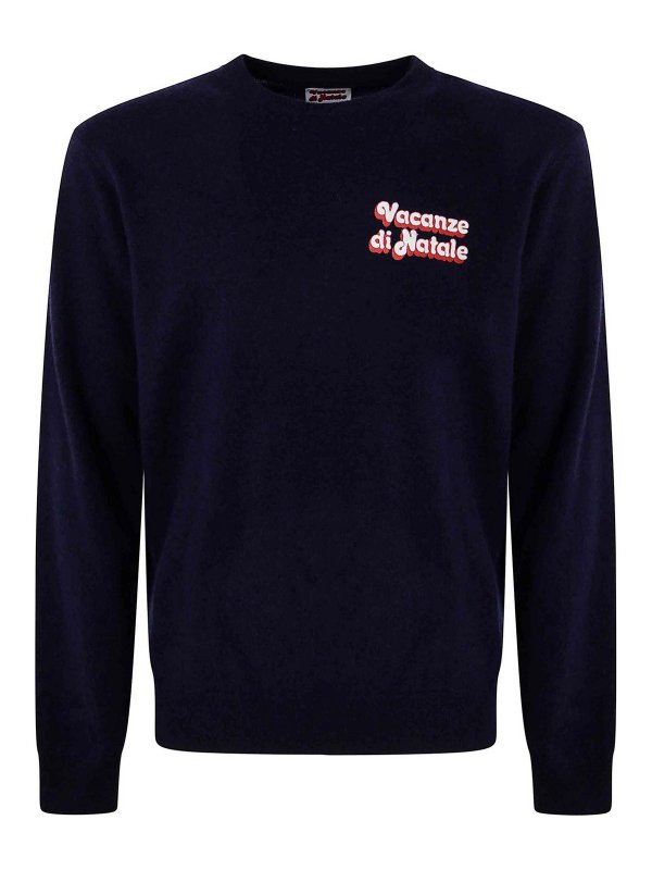 MC2 SAINT BARTH: Strickpullover mit Rundhalsausschnitt - Rundhalspullover - Blau
