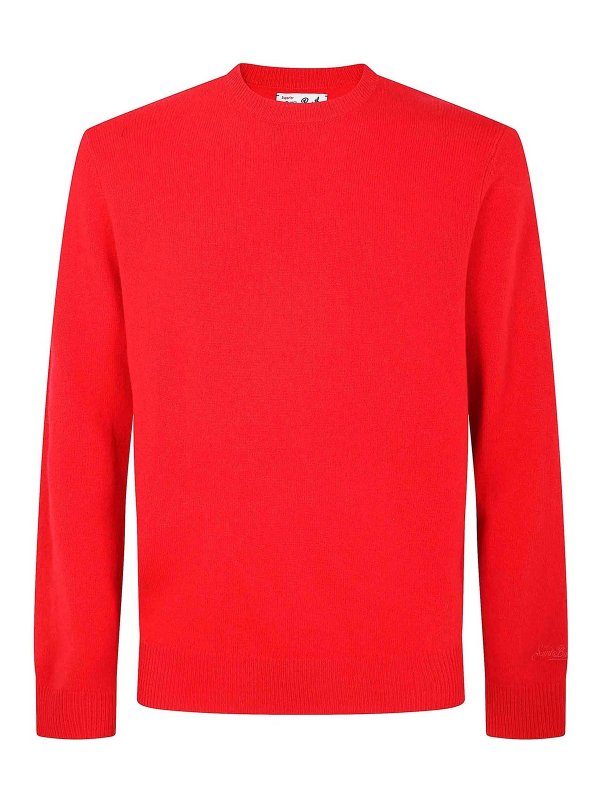 MC2 SAINT BARTH: Strickpullover mit Rundhalsausschnitt - Rundhalspullover - Rot